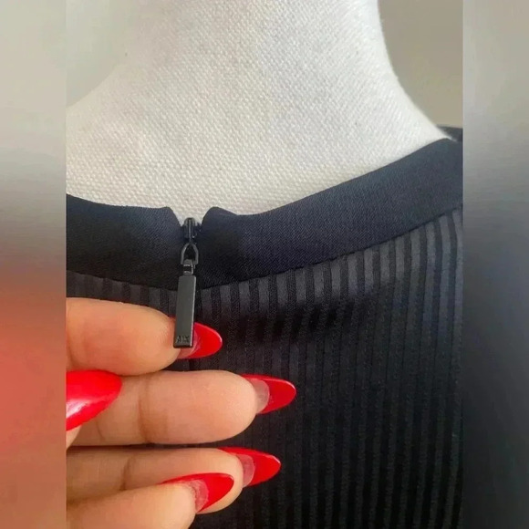 ARMANI EXCHANGE Black Mesh Midi Dress Size 4 - Picture 5 of 10